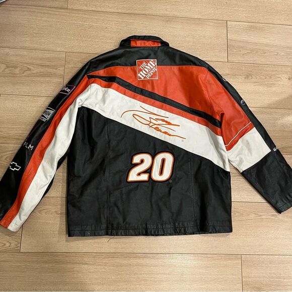 Vintage Chase Authentics Leather Home Depot Racing Tony Stewart Jacket Size L - Picture 9 of 12